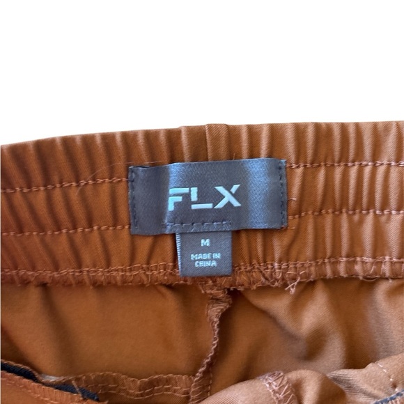 FLX Pants Mens Dark Orange Cargo Jogger Performance Drawstring Athleisure - Picture 5 of 5